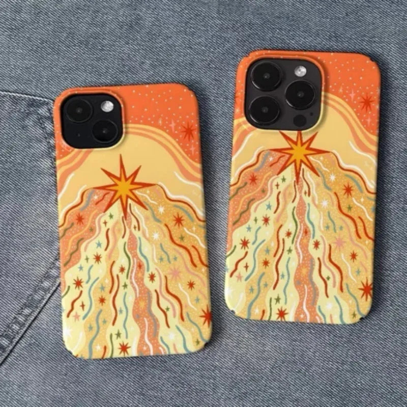 Orange Sun Frosted Glossy Fine Hole iPhone Case - Viexta
