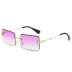 Women's Fashionable Rimless Cut Edge Gradient Sunglasses - Viexta