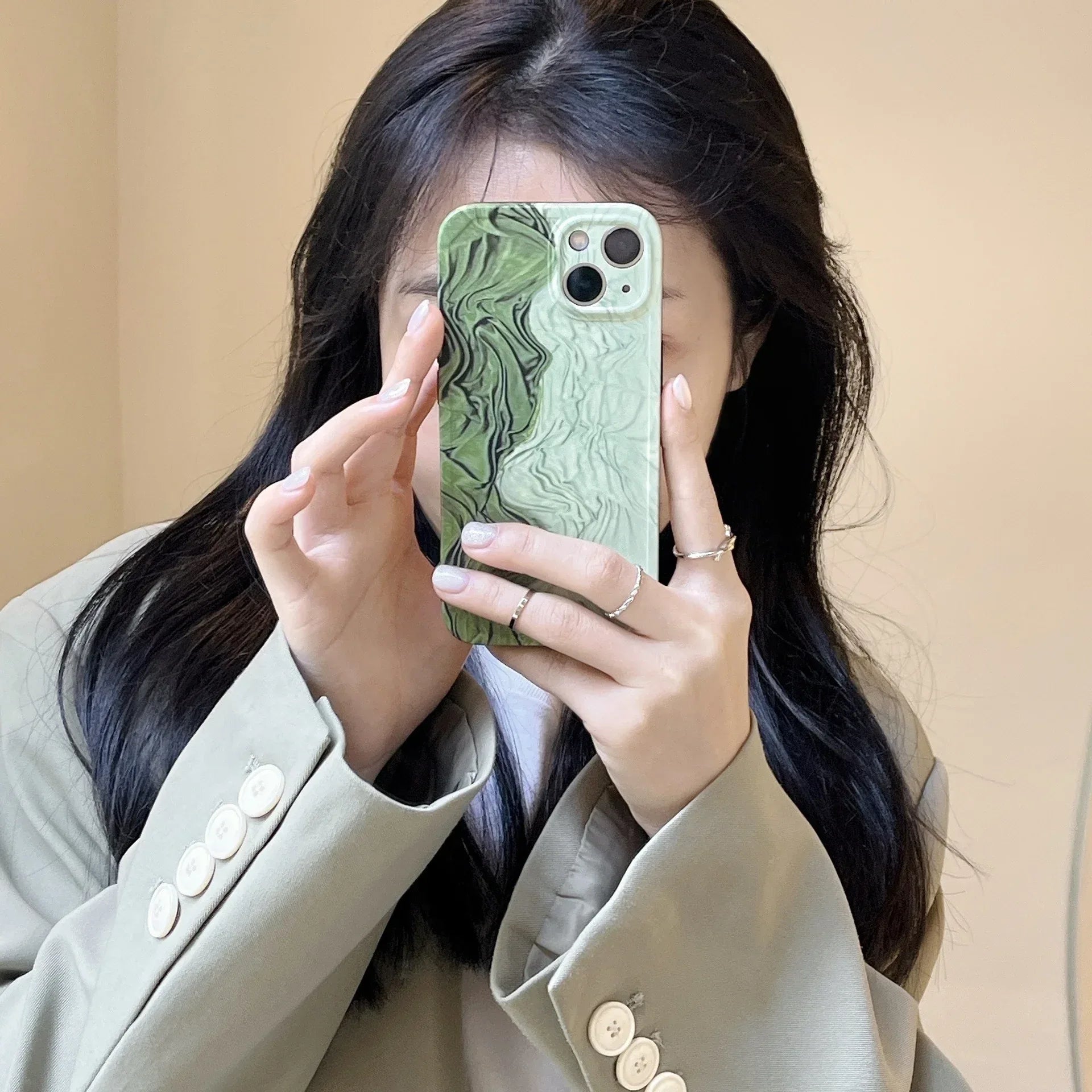 Pleated Green Stitching iPhone Case - Viexta