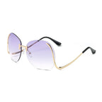 Frameless Curved-leg Sunglasses Decorative Glasses - Viexta