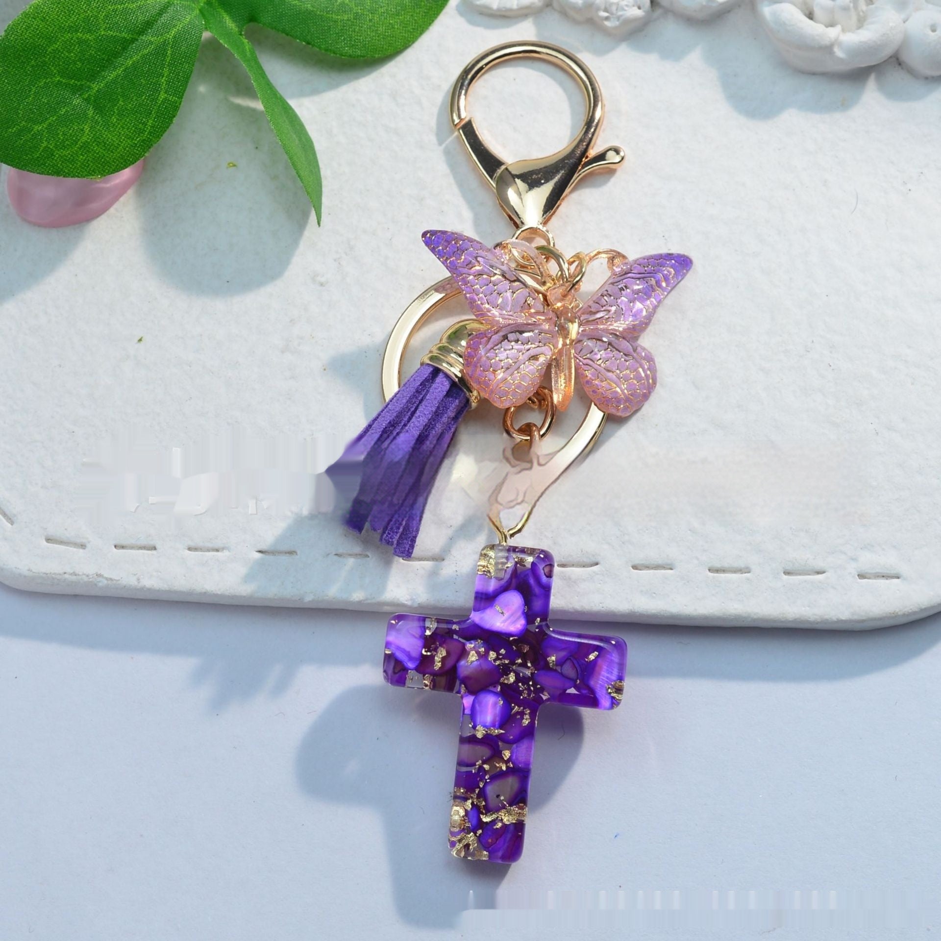 Resin Epoxy Cross Bag Hanging Ornament