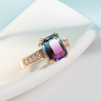 Women's Simple Square Zircon Ring