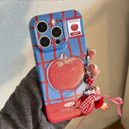 Color-blocking Checkered 3D Full-coverage Pendant iPhone Case - Viexta