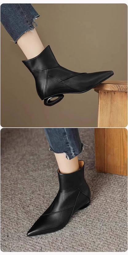 Chunky Heel Side Zip Short Tube Fashion Boots