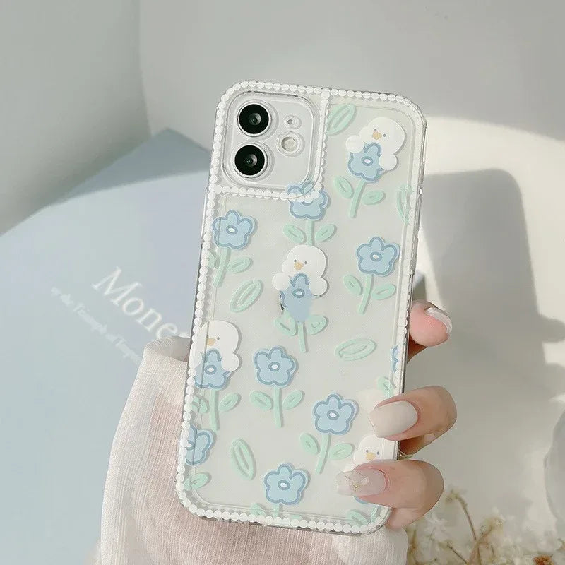 Peace Whitish Blue iPhone Transparent Case - Viexta