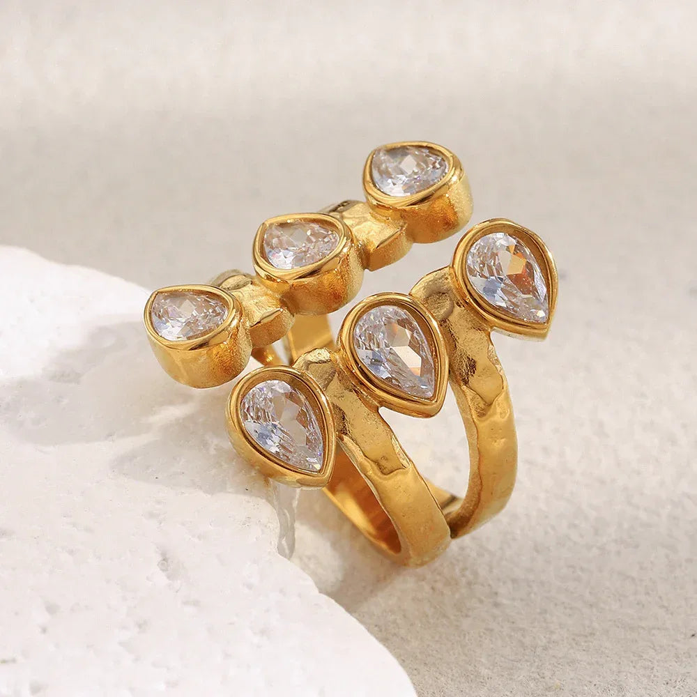 French-style Ring In Stainless Steel With 18K Gold Plating - Viexta