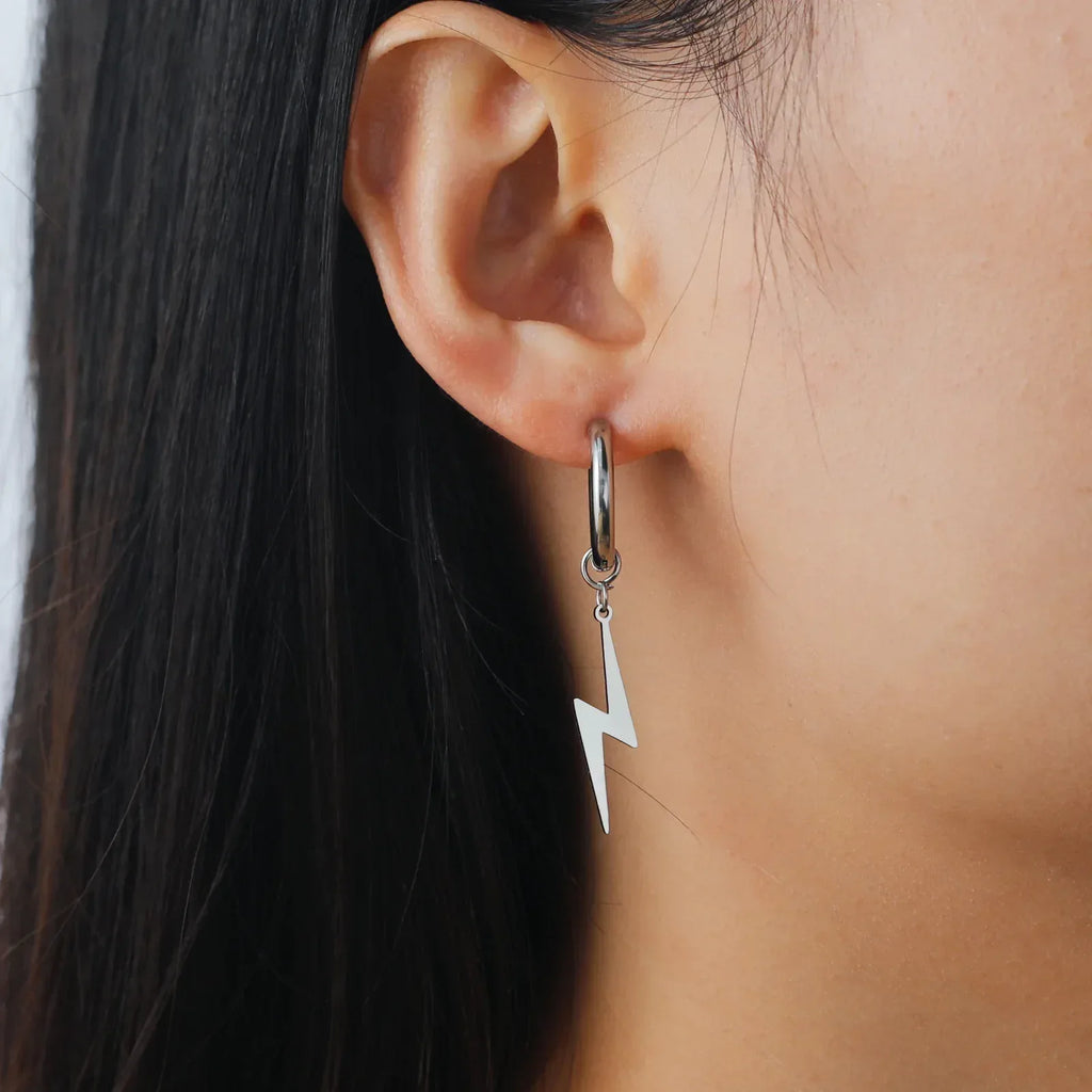 Wild Stainless Steel Lightning Earrings - Viexta