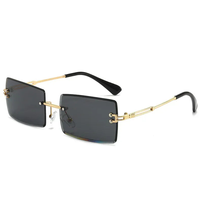 Women's Fashionable Rimless Cut Edge Gradient Sunglasses - Viexta