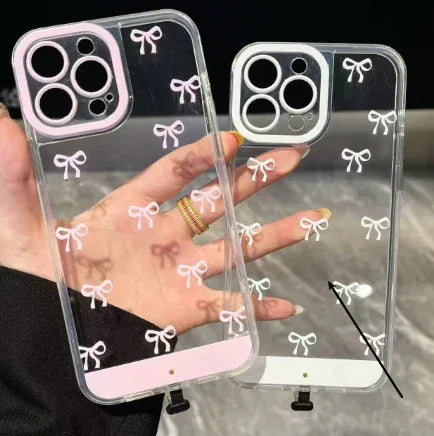 Pink And White Bowknot iPhone Case - Viexta