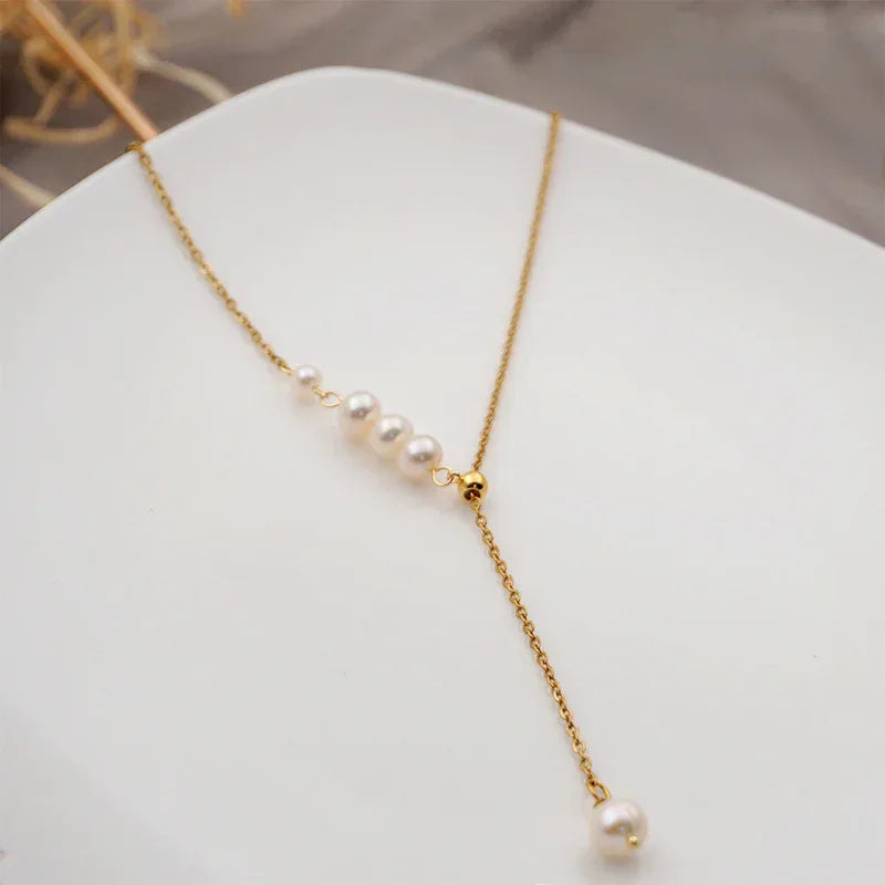 Fresh Water Pearl Grace Clavicle Chain - Viexta