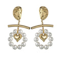 Pearl Tassel Titanium Steel Ear Studs - Viexta