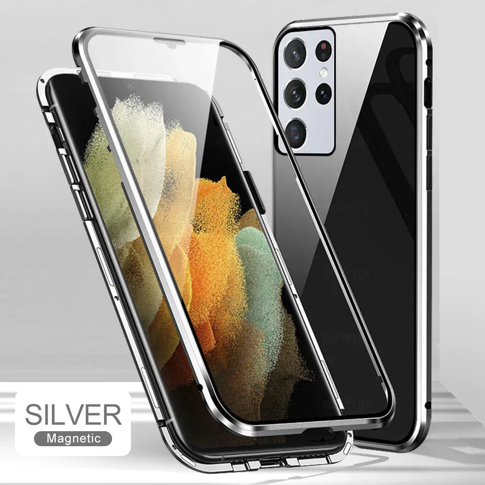 s23ultra-double-sided-glass-magnetic-king-phone-case - Viexta