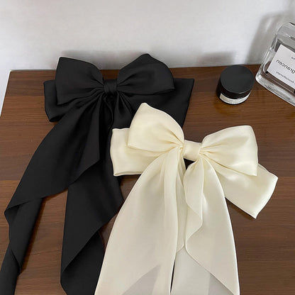 Satin Bow Ribbon Hairpin with Hair Clip