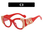 Personalized Heavy-metal-style Plain Glasses With Blue-light Protection - Viexta
