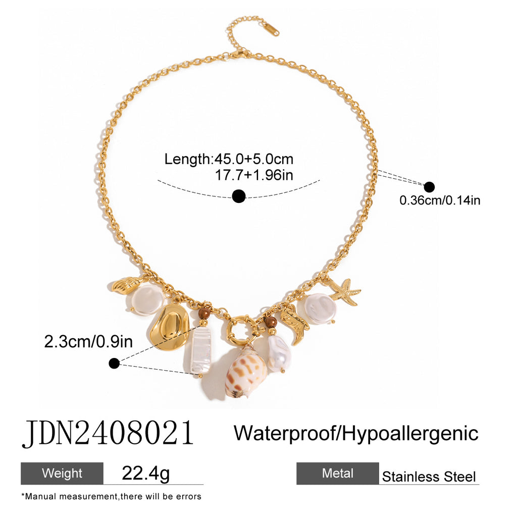 American stainless steel necklace ceramic pendant