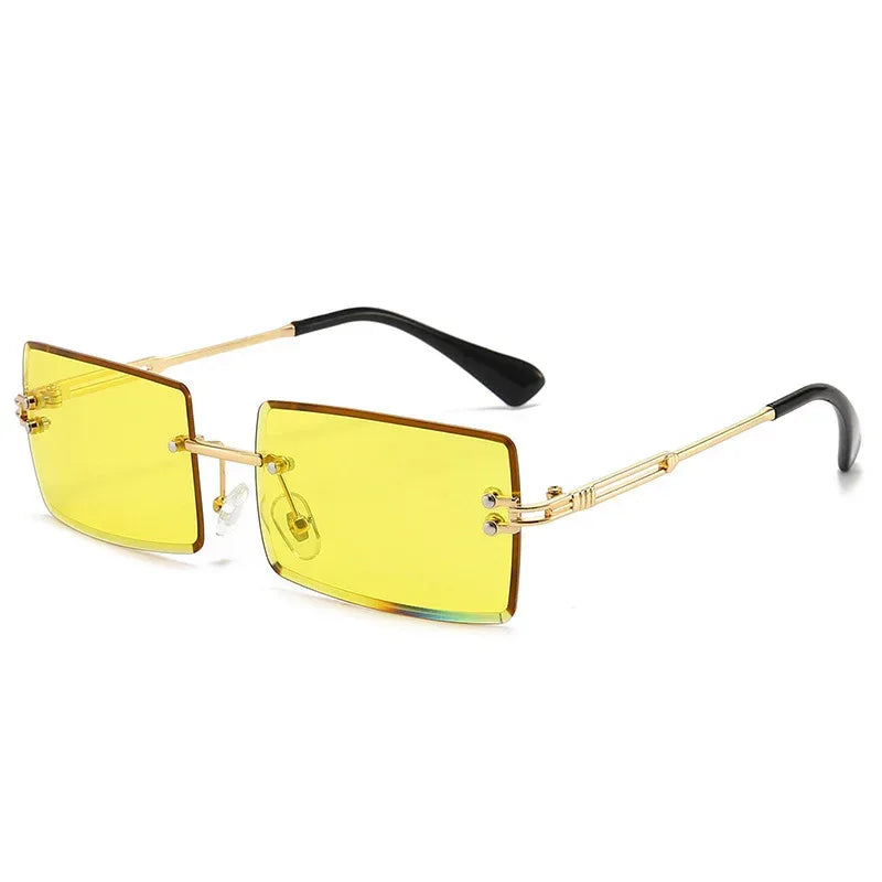 Women's Fashionable Rimless Cut Edge Gradient Sunglasses - Viexta