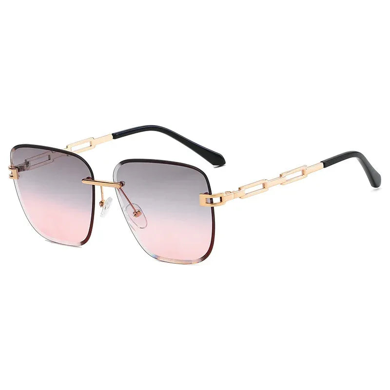 Frameless Trimming Square Sunglasses - Viexta