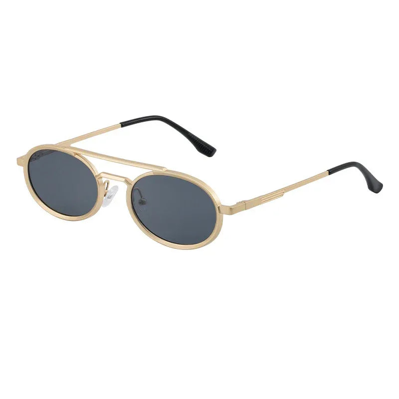 Retro-style Oval-frame Steampunk Sunglasses - Viexta