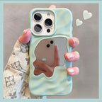 Electroplated Ripple Mirror Makeup Mirror iPhone case - Viexta