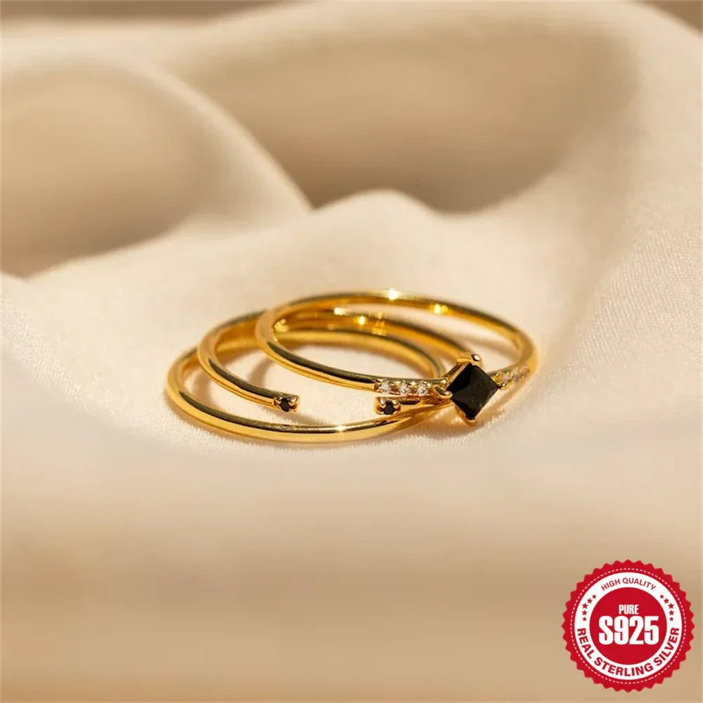 s925-sterling-silver-black-diamond-ring - Viexta