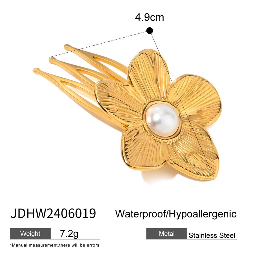 Stainless steel shell hair clip with bangs and metal hair accessories