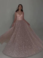 Sequined Backless Evening Dress - Viexta