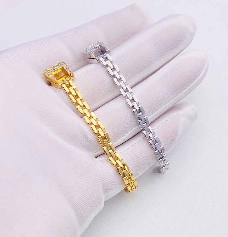 18k Soft chain snake ring bracelet