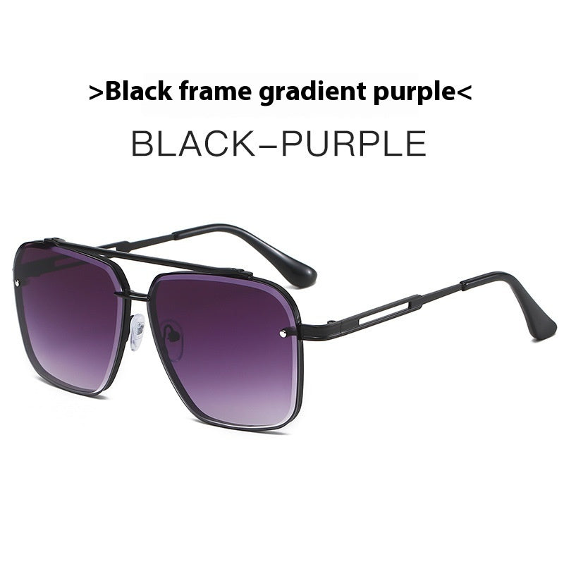 Double Beam Trimmed Metal Sunglasses