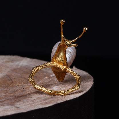 Snail Freshwater Pearl Ring