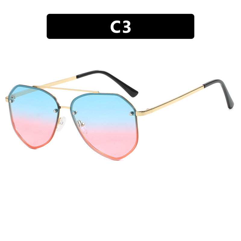 New Toad Sunglasses with Edged Sunglasses, Retro Metal Ins Trendy Sunglasses, Concave Design for Photography