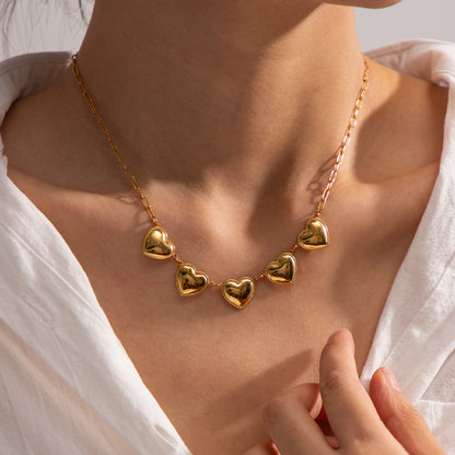 18K Gold Plated Peach Heart-shaped Neckwear