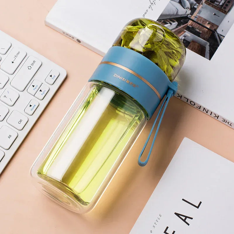 Glass Water Bottle With Tea Infuser Filter Tea Separation - Viexta