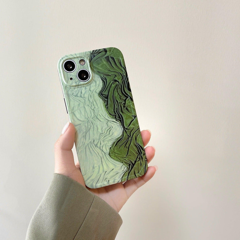 Pleated Green Stitching iPhone Case - Viexta