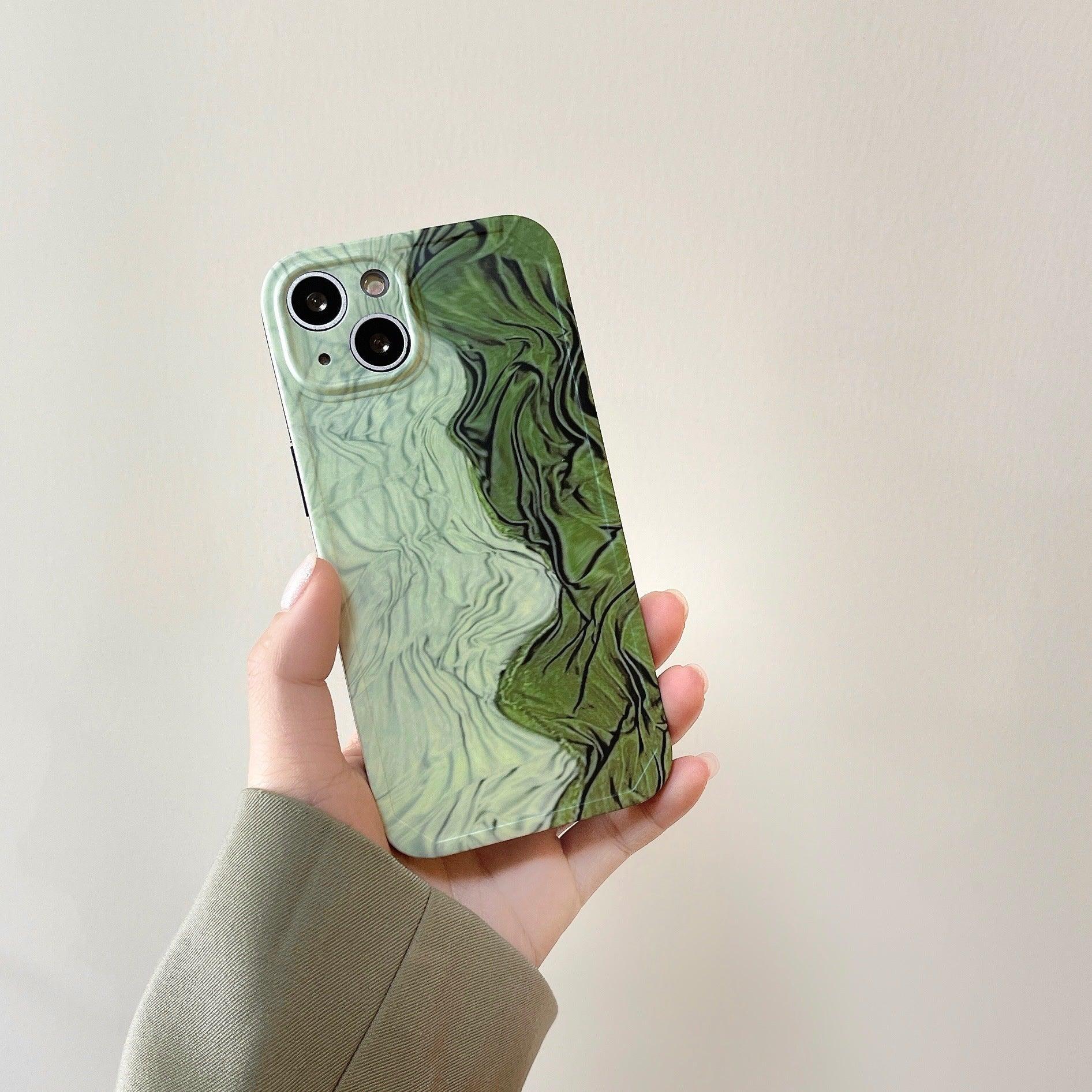 Pleated Green Stitching iPhone Case - Viexta
