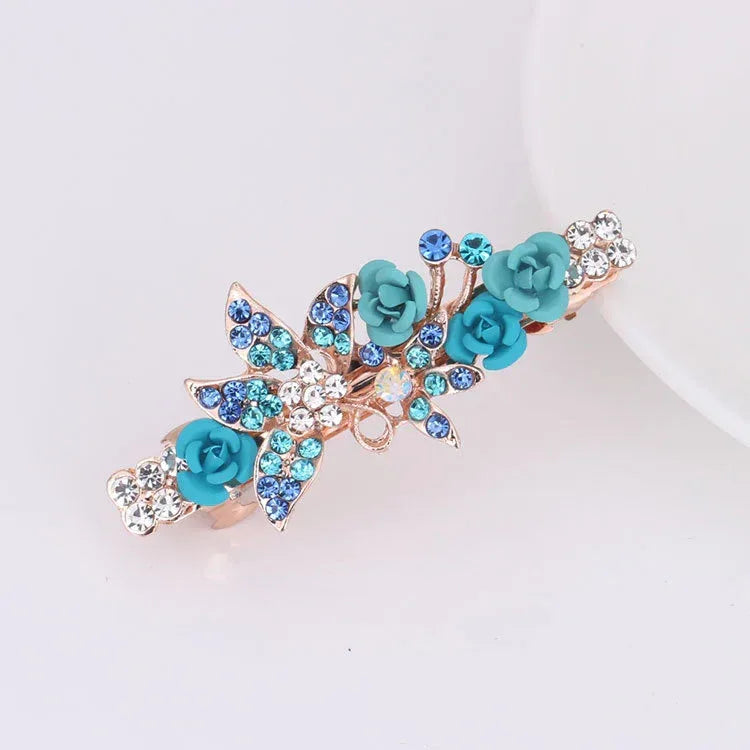 Rhinestone Hairpin Ponytail Clip - Viexta