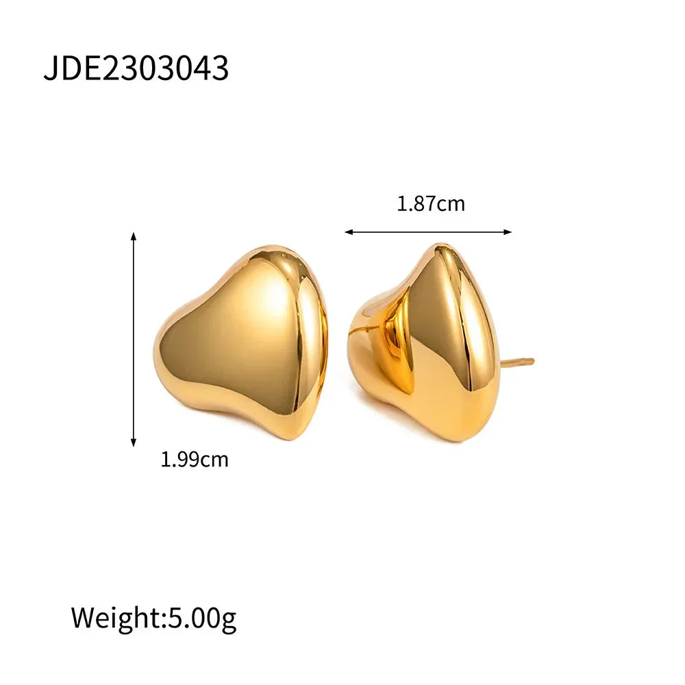 Elegant Heart Peach Stainless Steel Earrings - Viexta