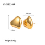 Elegant Heart Peach Stainless Steel Earrings - Viexta