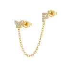 Women's Zircon Butterfly Alphabet One Piece Stud Earrings - Viexta