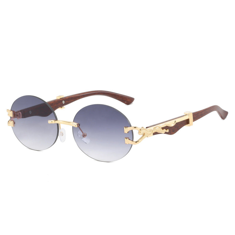 Leopard round frameless cut glass