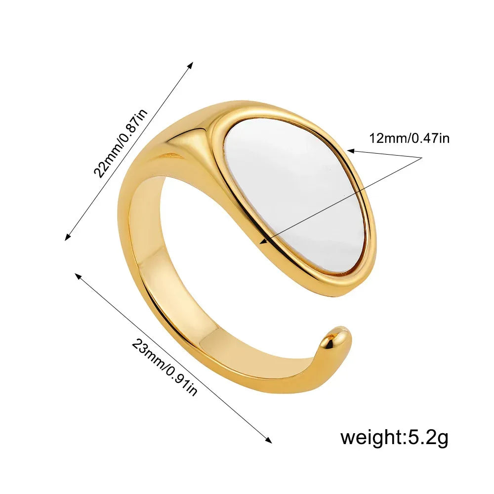 irregular-titanium-steel-ring-with-water-droplet-knot-opening - Viexta