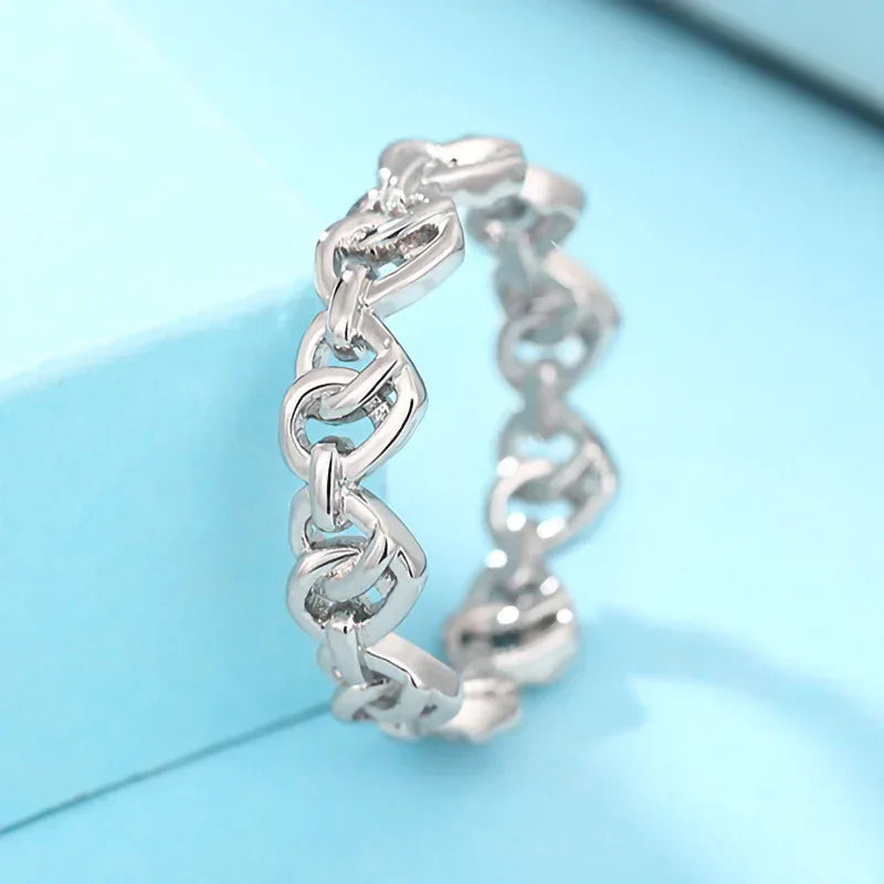 Heart-shaped Chain Ring - Viexta