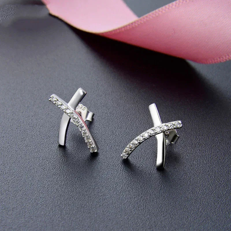 S925 Platinum zircon earring - Viexta