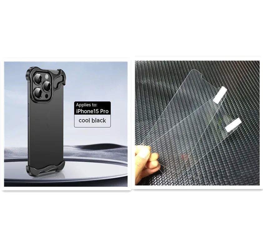 Metal Corner Pad Anti-fall Frameless Anti-fall Protective Cover for iPhone case - Viexta