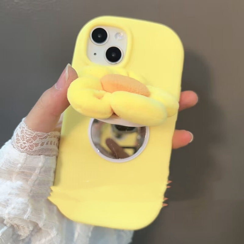 makeup-mirror-lemon-yellow-plush-iphone-case