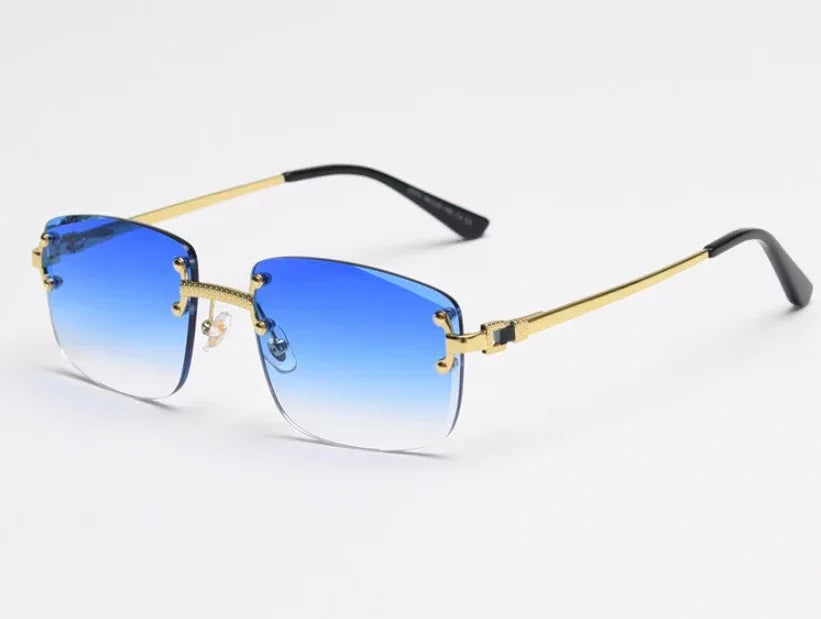 american-frameless-cut-edge-spring-leg-sunglasses - Viexta