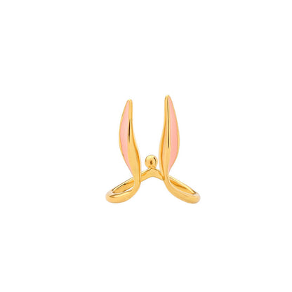 Enamel drop oil girl heart rabbit ear ring