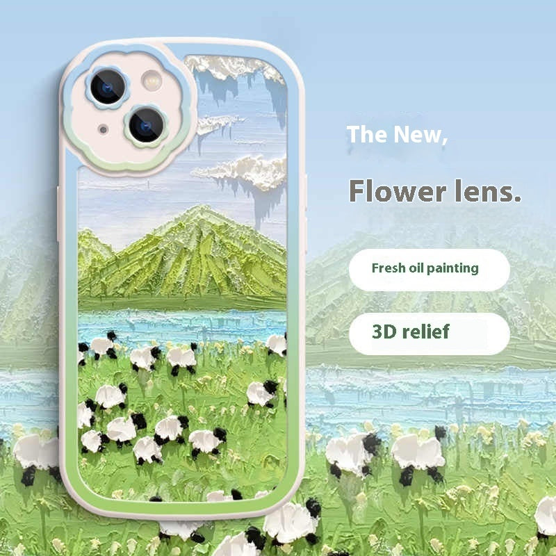 Oil Painting Flower Lens iPhone Case