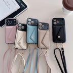 Over-the-shoulder Lanyard Leather iPhone Case - Viexta