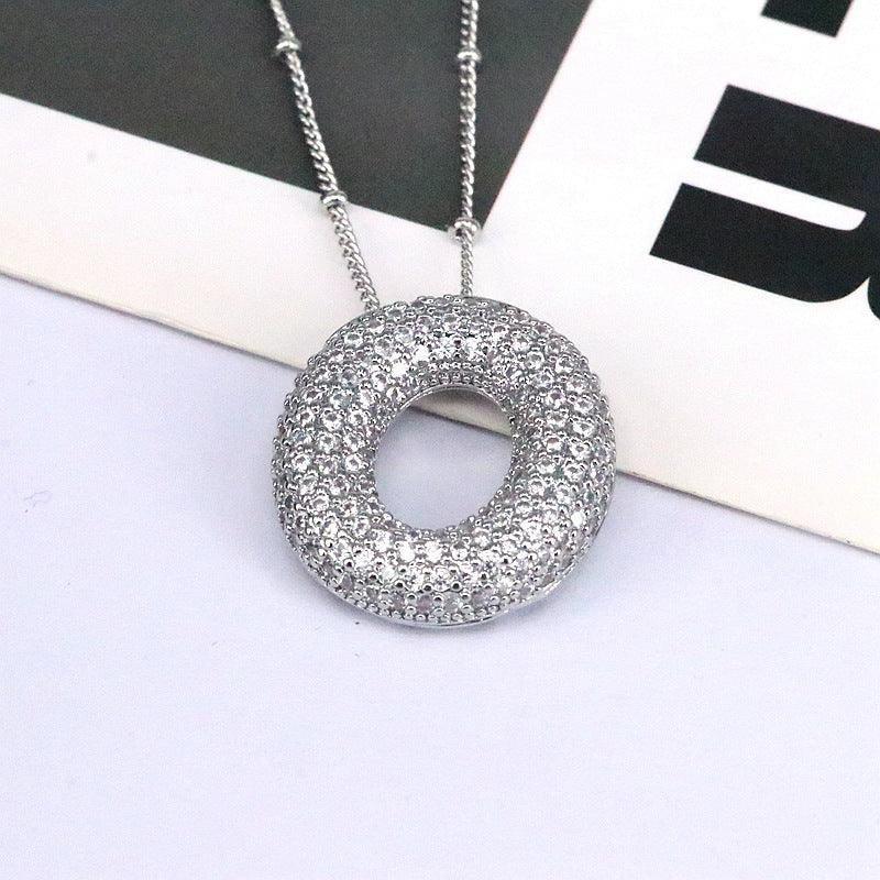 brass-zircon-bubble-letter-pendant-necklace - Viexta