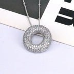 brass-zircon-bubble-letter-pendant-necklace - Viexta